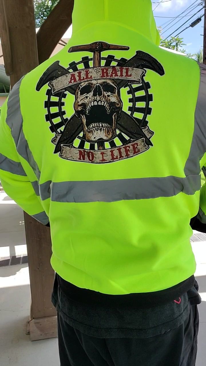 Orange and Green Reflective Sweatshirt