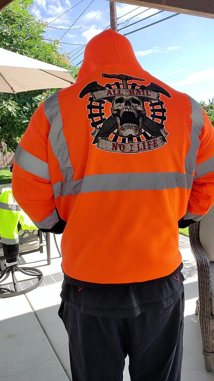 Orange and Green Reflective Sweatshirt