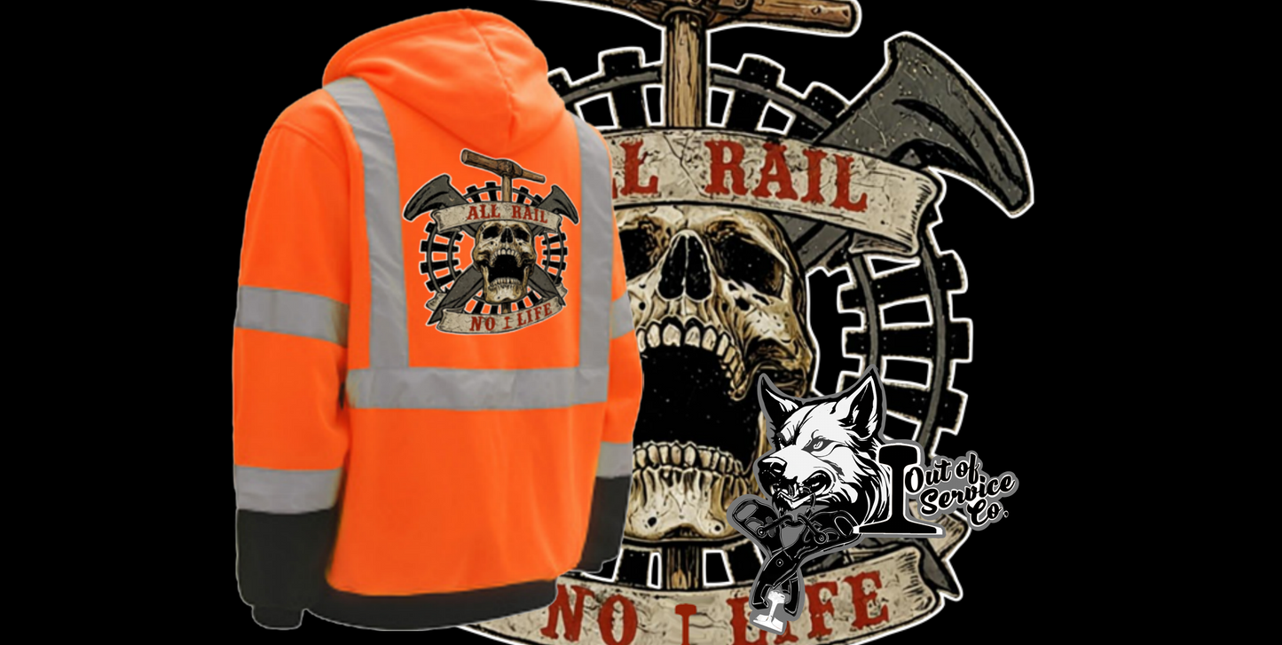 Orange and Green Reflective Sweatshirt